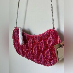 Viral Pink and Red Beaded Made in India Crossbody Bag